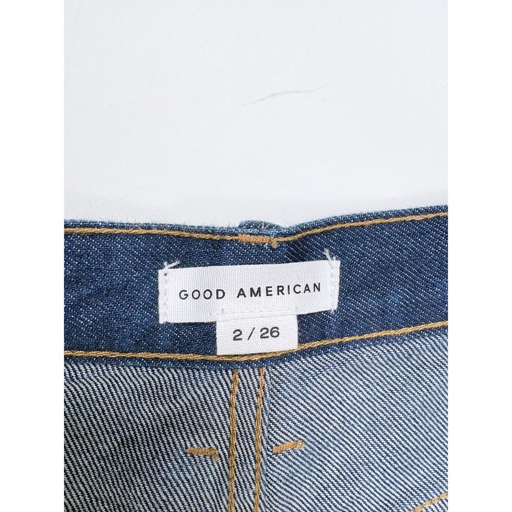Good American Pleated Wide Leg Denim Trousers Dark Wash Luxury NWT Size 2 / 26 - Picture 5 of 16